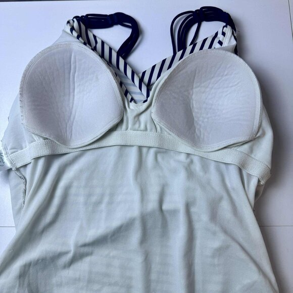 Kona Sol Navy & White Striped One-Piece Swimsuit – Size XL - Picture 6 of 11